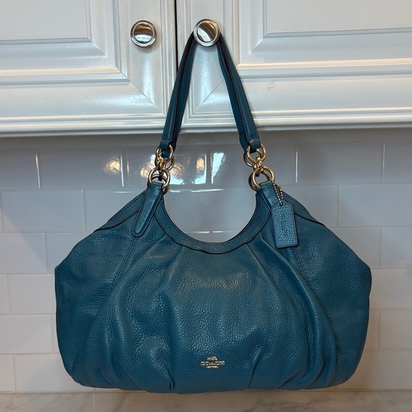 Coach Lily Pebbled Leather Hobo Shoulder Bag - Picture 1 of 16